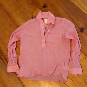 GAP women’s popover. Pink & white stripes. Small.